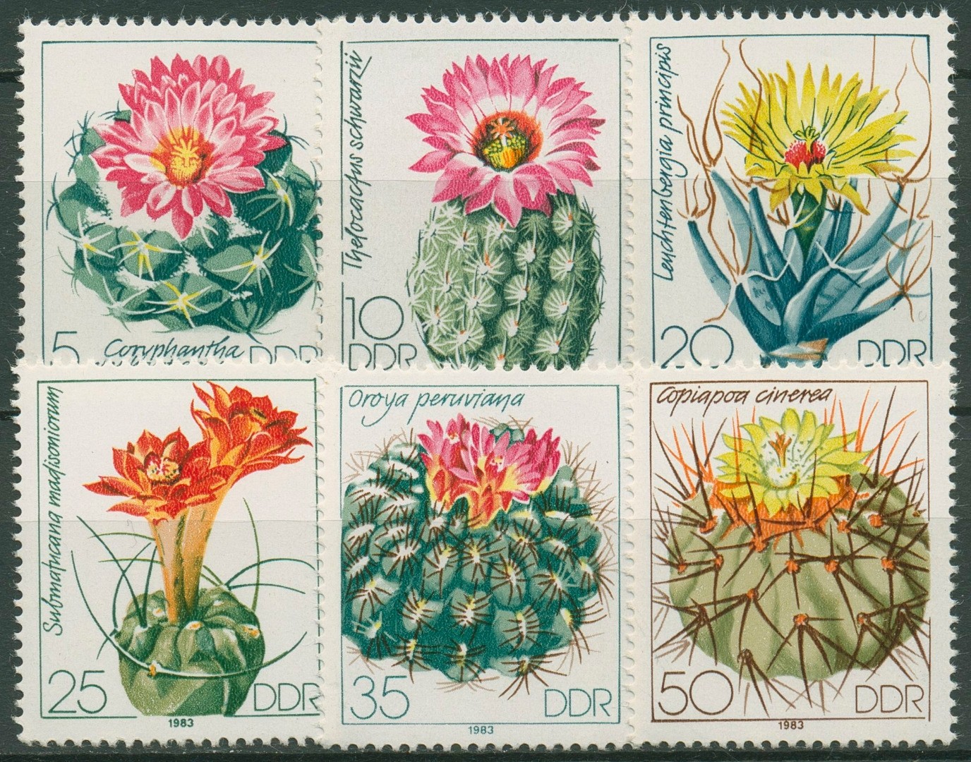GDR 1983 plants cacti 2802/07 mint
