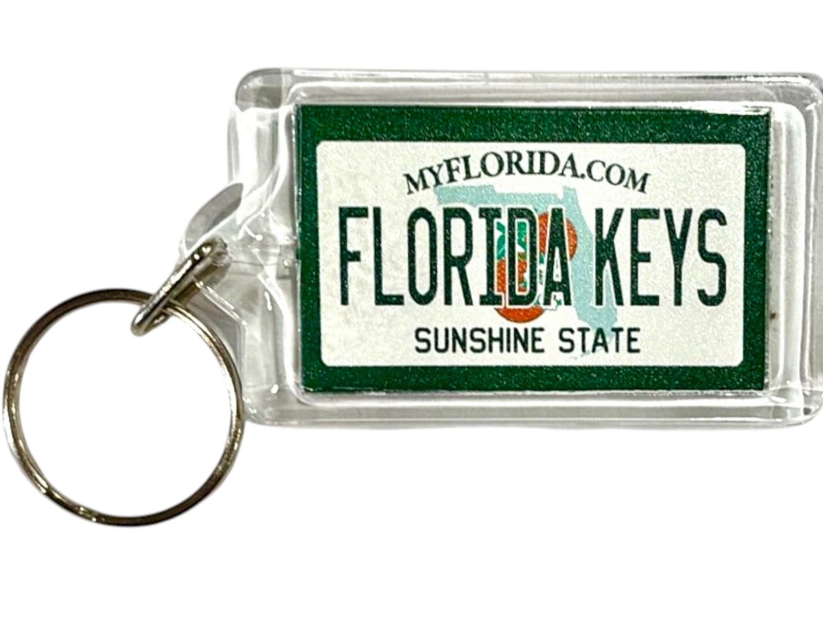 Florida Keys Florida License Plate Acrylic Rectangular Keychain 2.5" X 1.5"