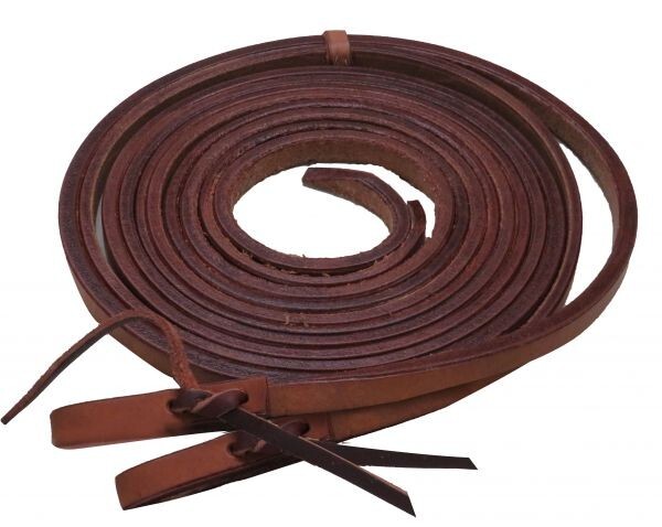 Showman 1/2” X 8' Argentina Cow Leather Split Reins with Water Loops Ties 19311