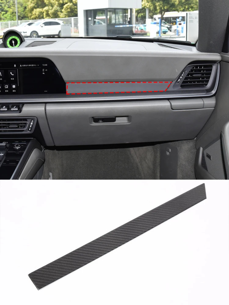 For Porsche 911 992 2019-2024 Real Matt Black Carbon Fiber Dashboard Panel