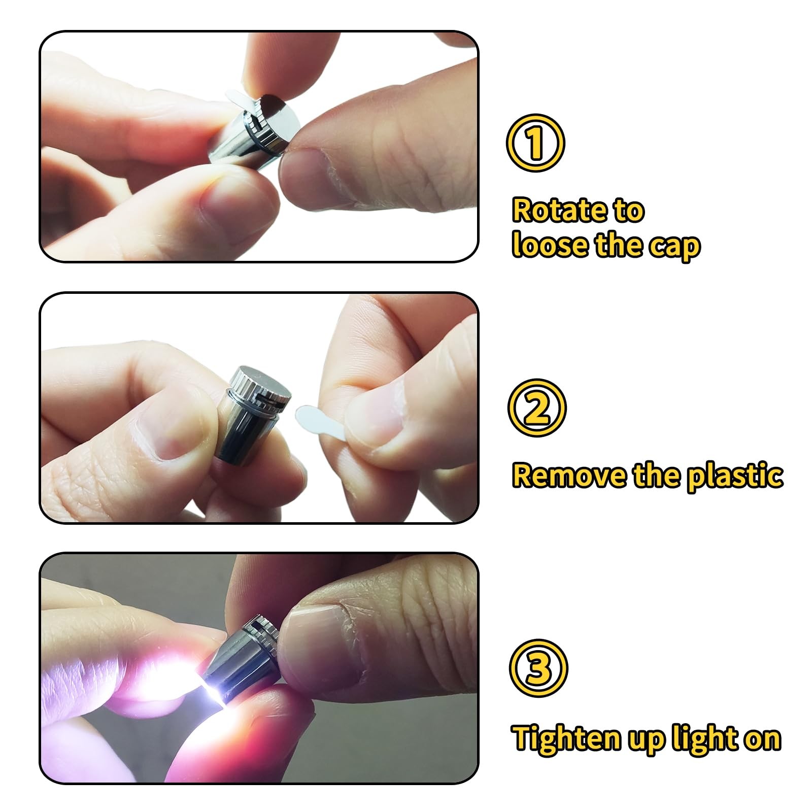 10 Pack Small Spotlight Battery Operated LED Lights, Warm White LED Wireless ...