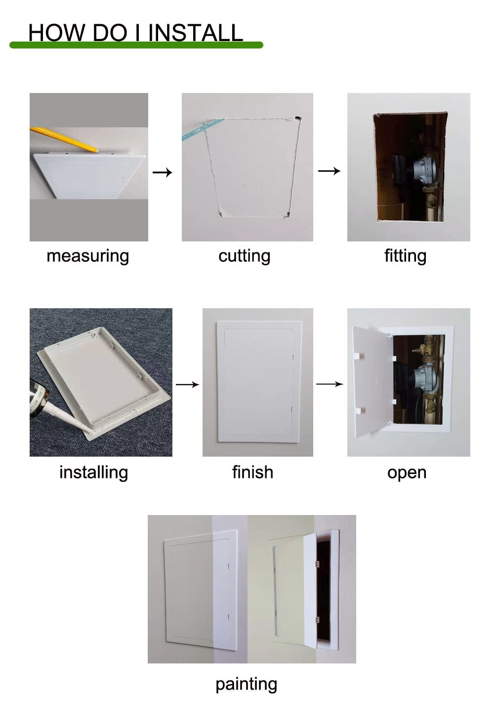 Attic Access Door,Interior Wall Access Panel (8x8inch) Ceiling,Separation of ...