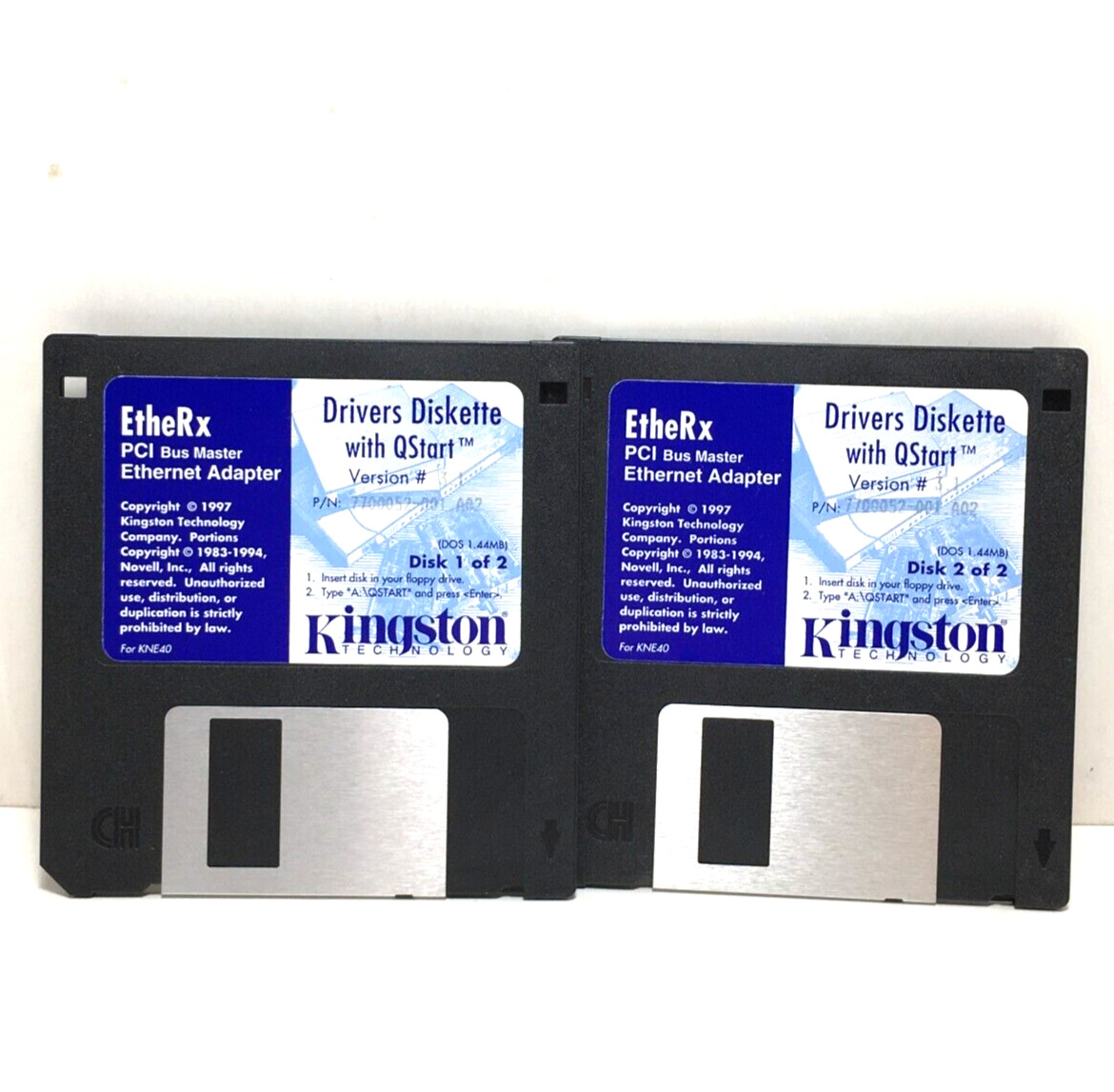 Kingston EtheRx PCI Bus Master Ethernet Adapter Drivers Diskette with QStart 3.1