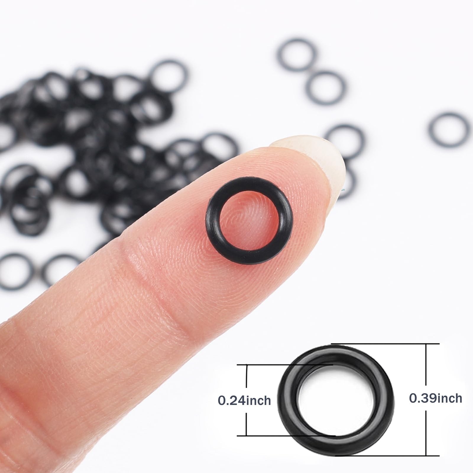 Wacky Rigging Worm Tool O-Rings 200pcs for Fishing Bait Rig Soft 10mm, Black