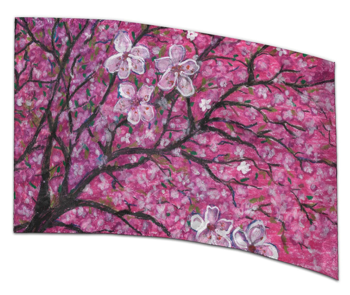 COLOR GUARD FLAGS BLOSSOM REVERIE SILKS - NEW - 36" x 54" Standard Curved