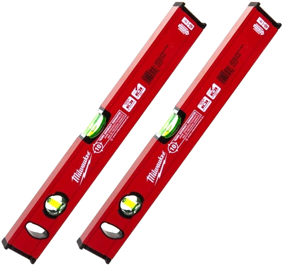 Set of 2 Milwaukee 4932459090 40 cm/16-Inch Redstick Slim Level Highly Accurate