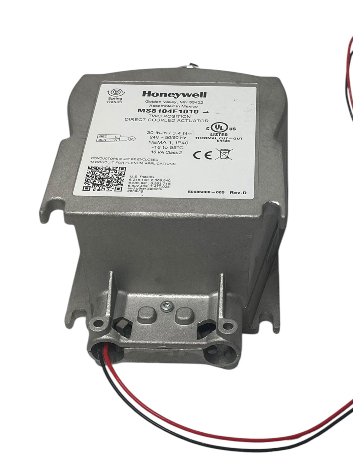 Honeywell MS8104F1010 Two Position Direct Coupled Actuator