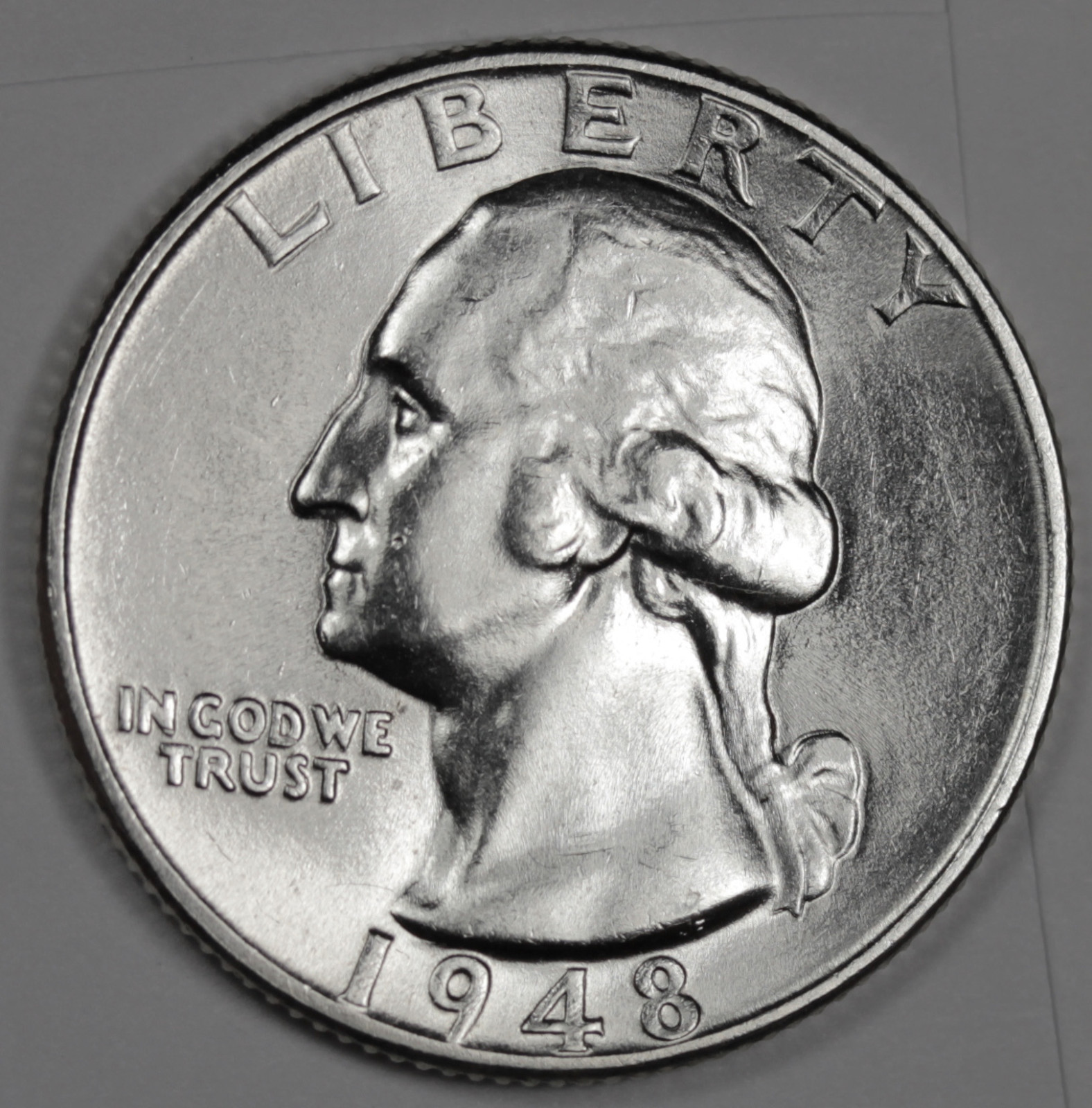 1948-p Washington Quarter.  B.U.    (Inventory A)