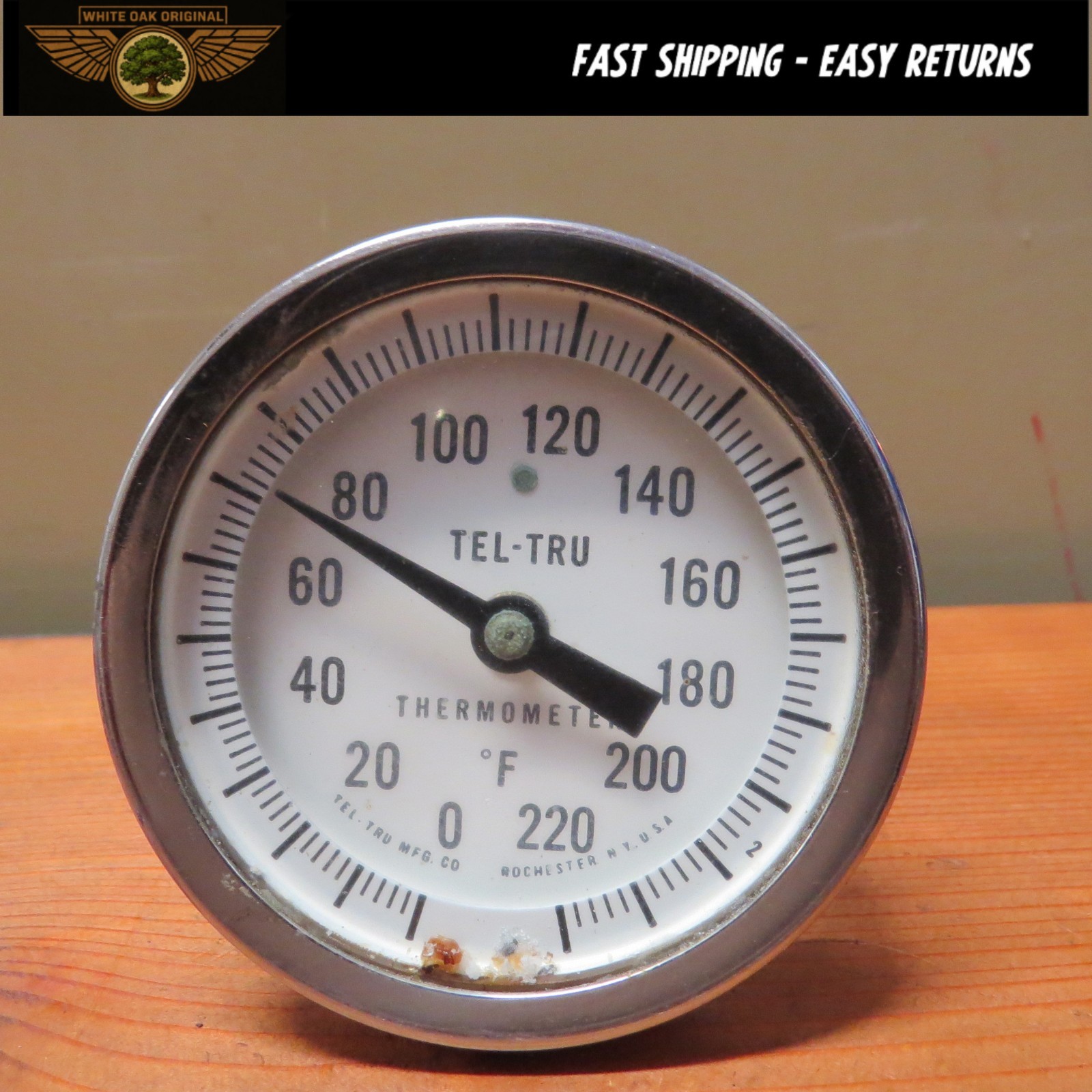 Tel-Tru 3" Thermometer Fahrenheit 0 to 220 VINTAGE INDUSTRIAL STEAM PUNK