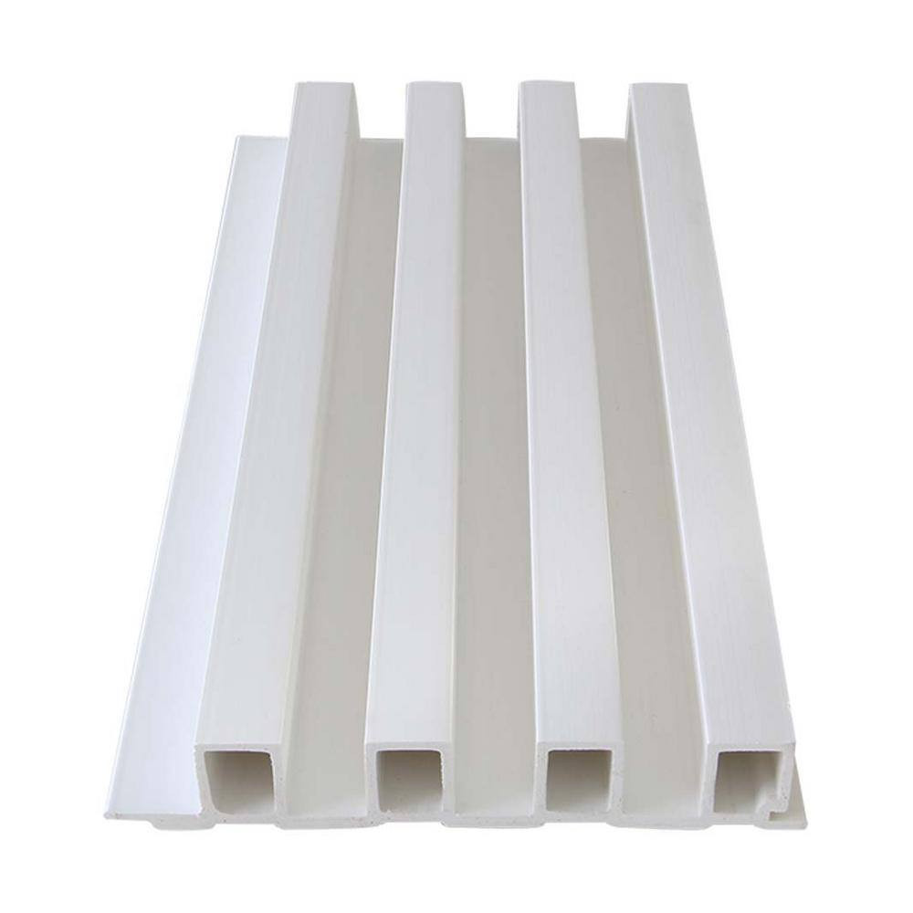 1 In. X 3-1/4 Ft. X 9 Ft. Wall Cladding White Interlocking Composite Decorative