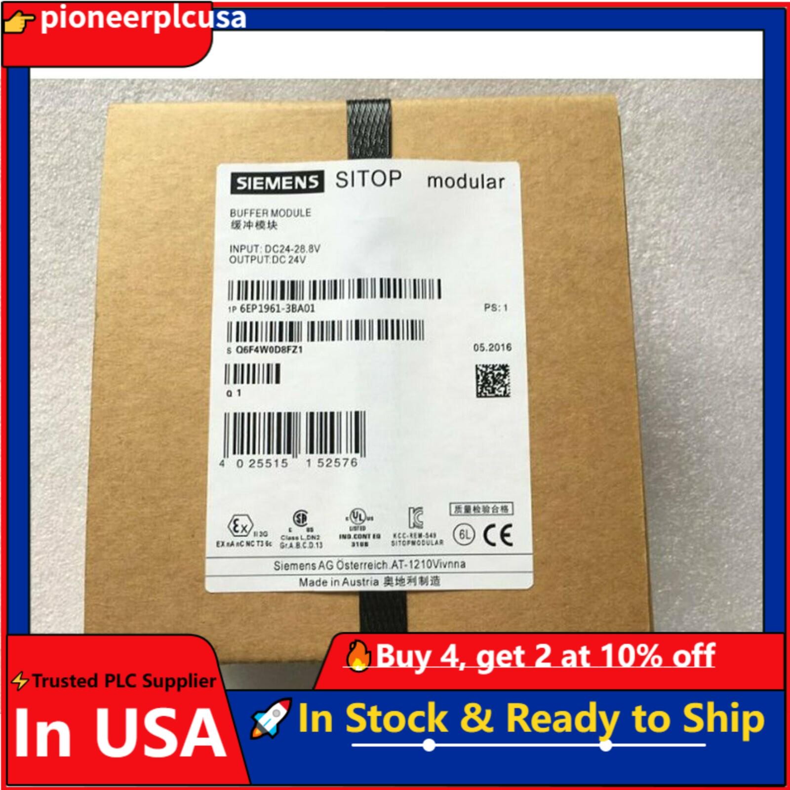 1PC New Siemens 6EP1961-3BA01 SITOP Modular Buffer Module Expedited Shipping