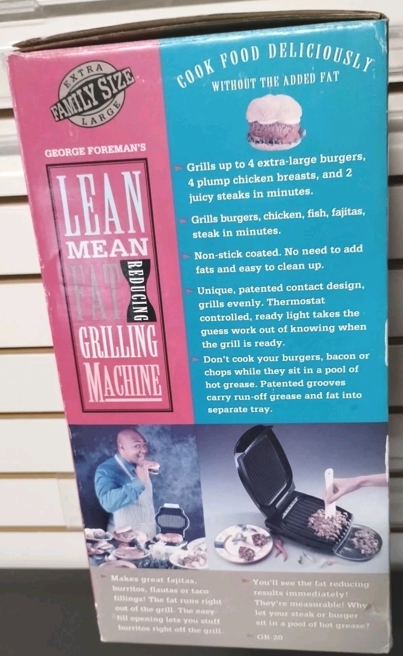 George Foreman Lean Mean Grilling Machine White New