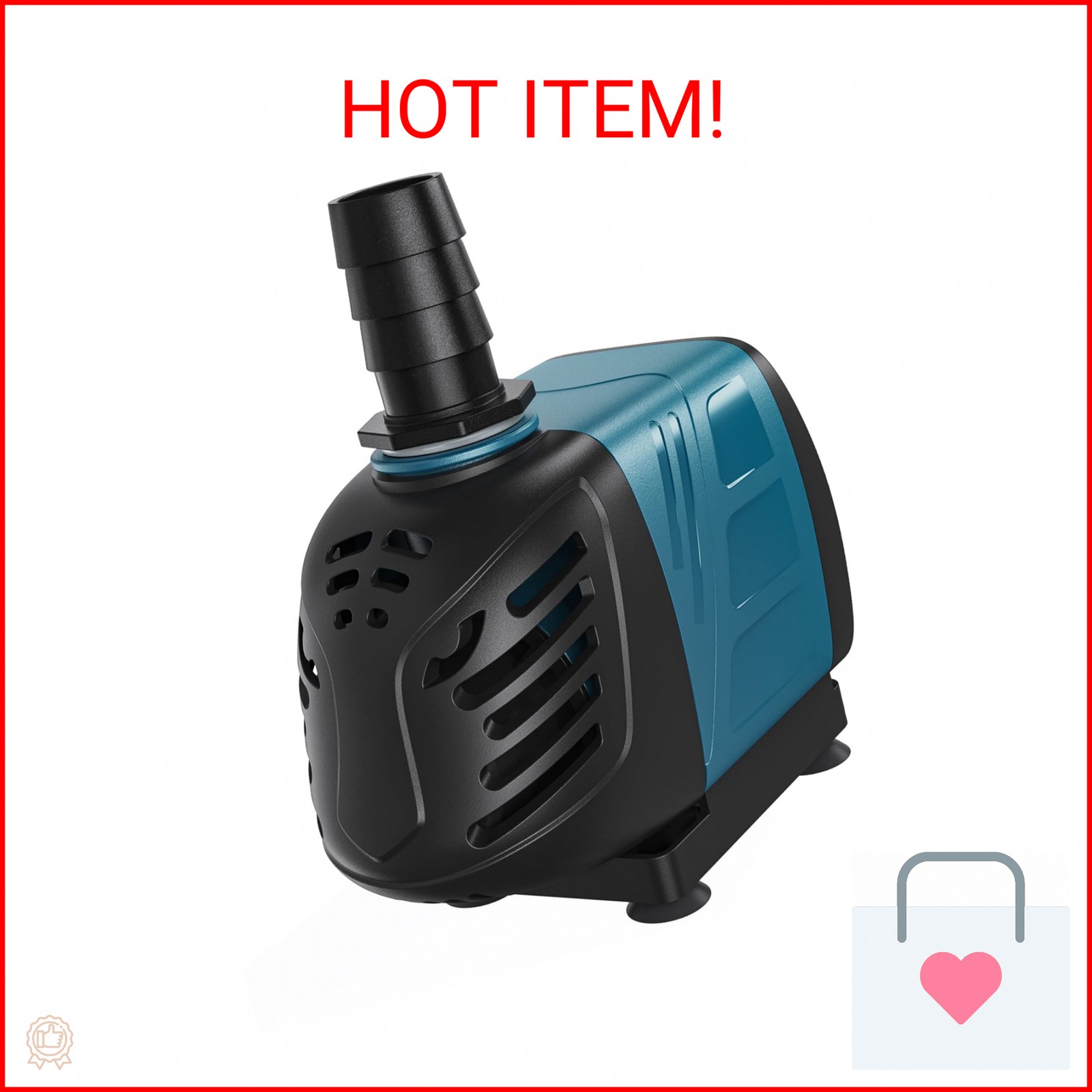 Uniclife Aquarium 400 GPH Submersible and Inline Water Pump 30W 6ft High Lift AC