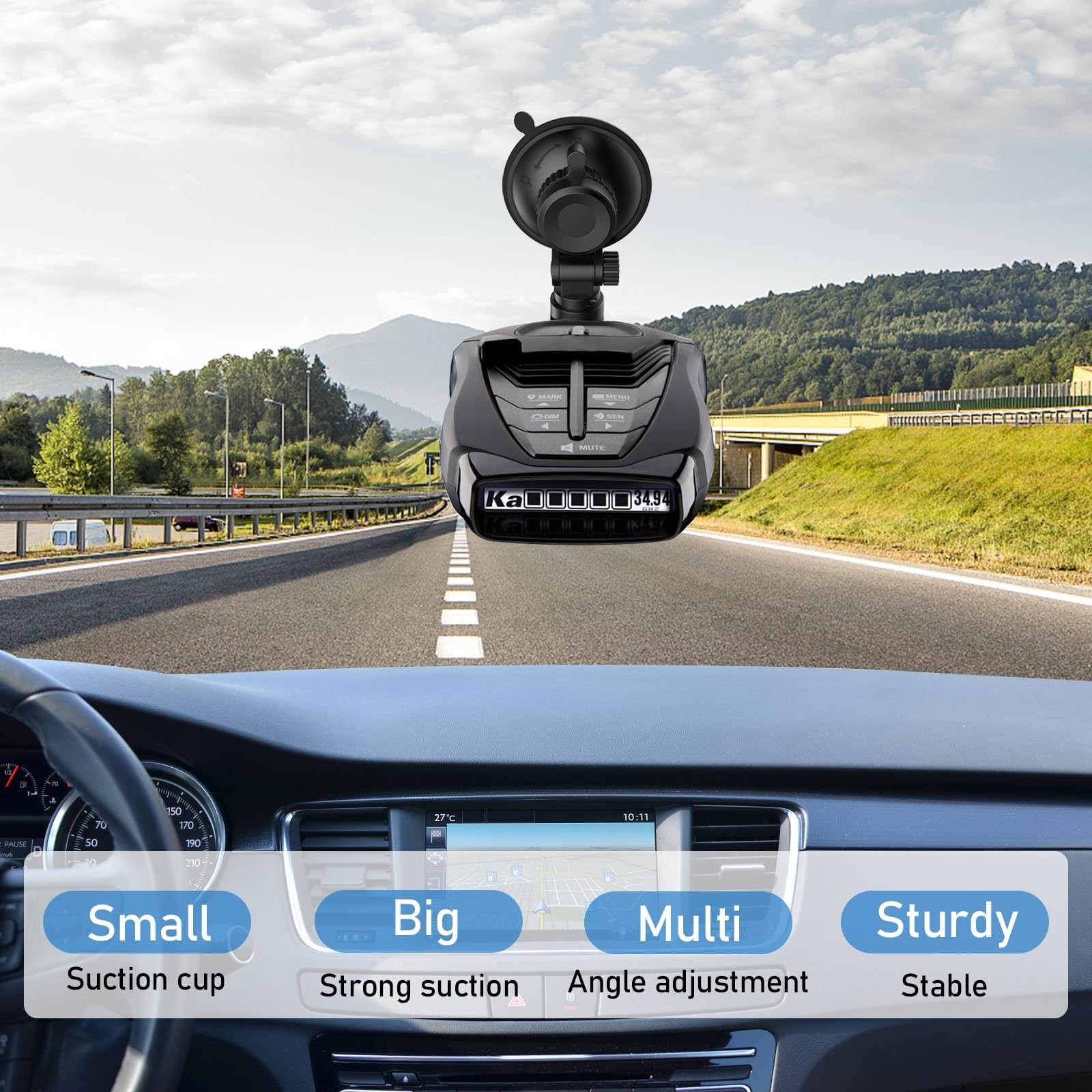 Radar Detector Mount,Car Mounting Bracket Suction Cup Holder Black
