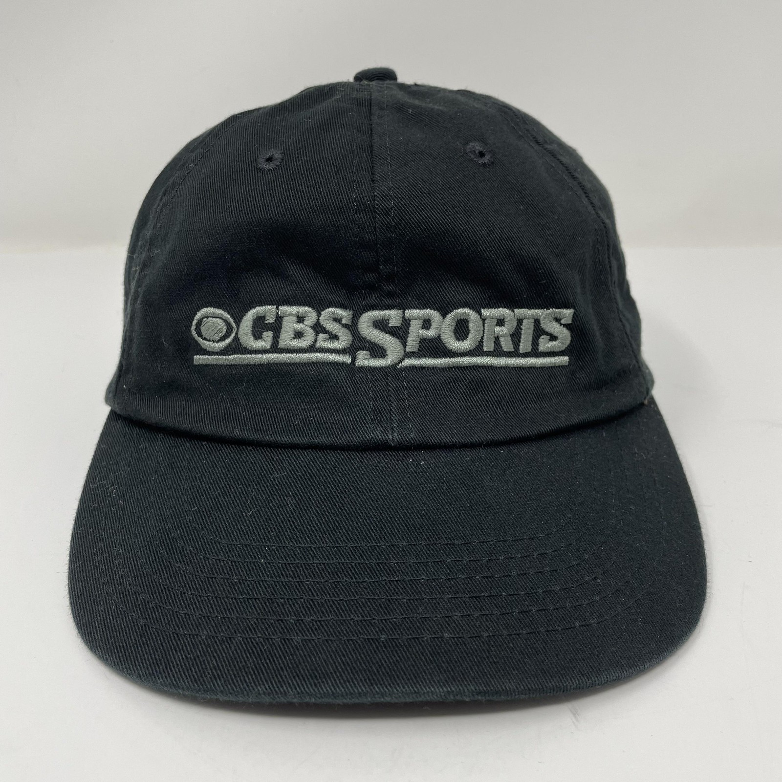 Vintage CBS Sports Hat Cap Strap Back Mens Black NFL Network Embroidered USA 90s