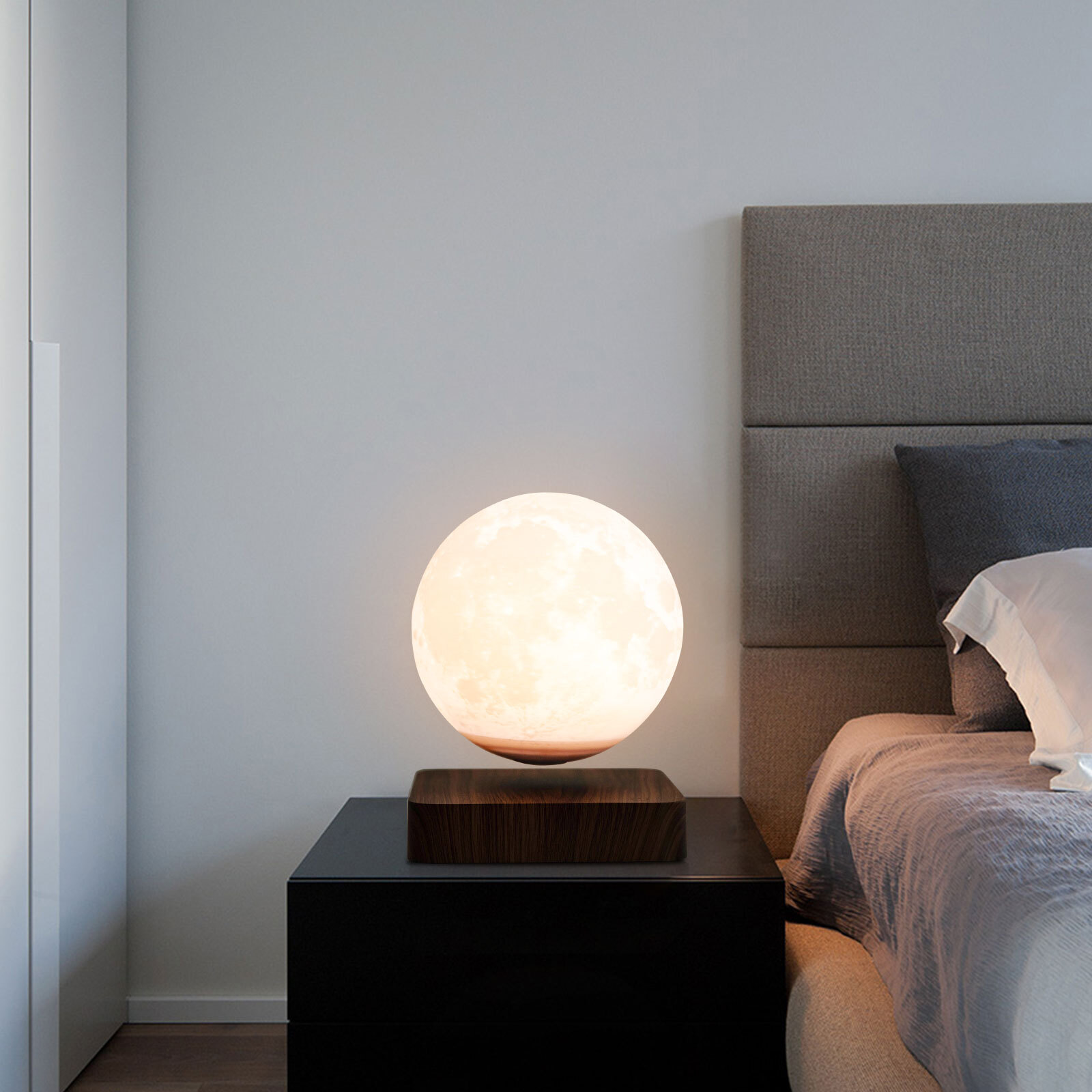 Magnetic Levitating 3D Printed Moon Lamp LED Night Light Touch Switch