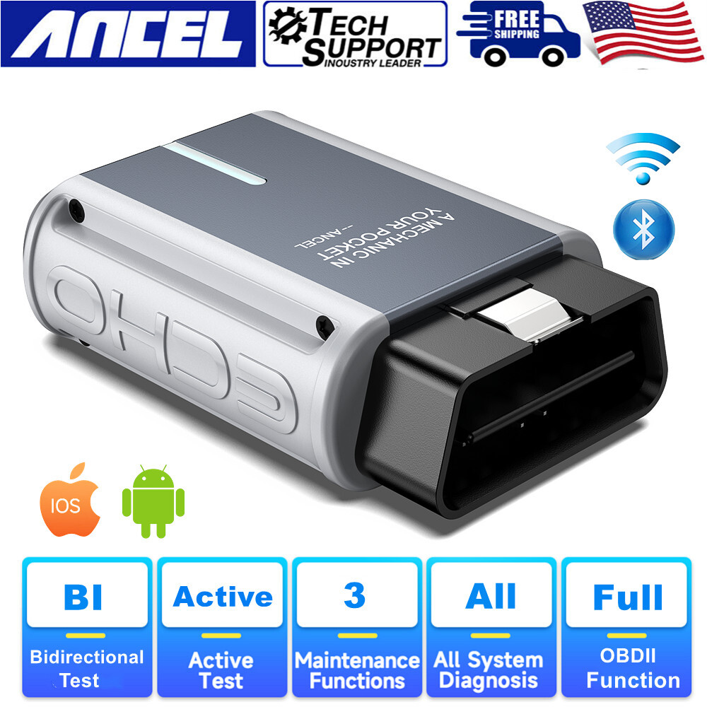 ANCEL ECHO OBD2 Scanner Bluetooth Code Reader Full System Scan Diagnostic Tool