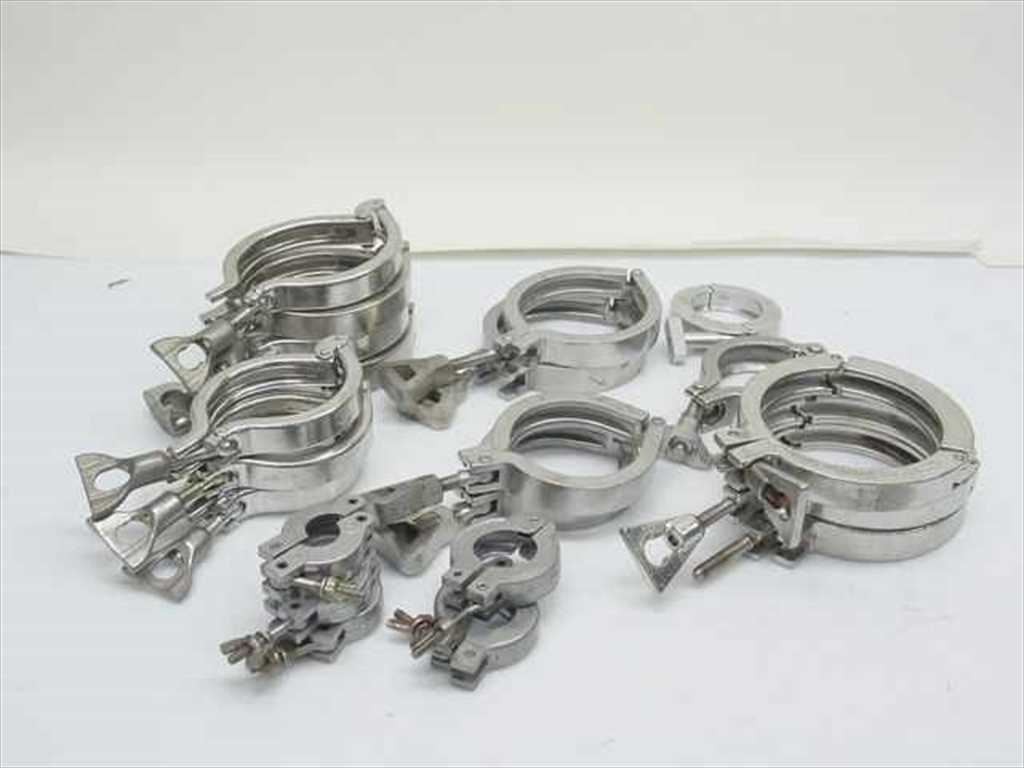 Balzers Pall ISA Flange Clamps Lot of 21 Mixed Sizes Stainless Vacuum KF NW