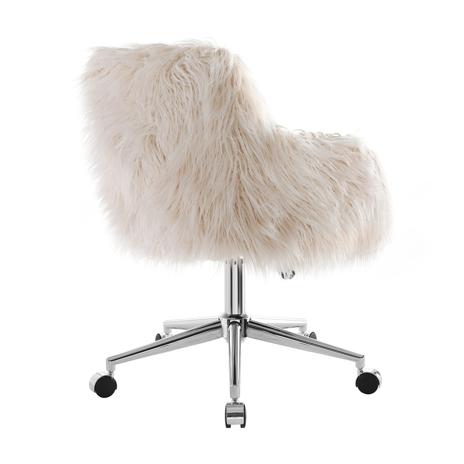 Fiona Chrome Base Office Chair, Metal, 23.5"W x 22"D x 31-35"H