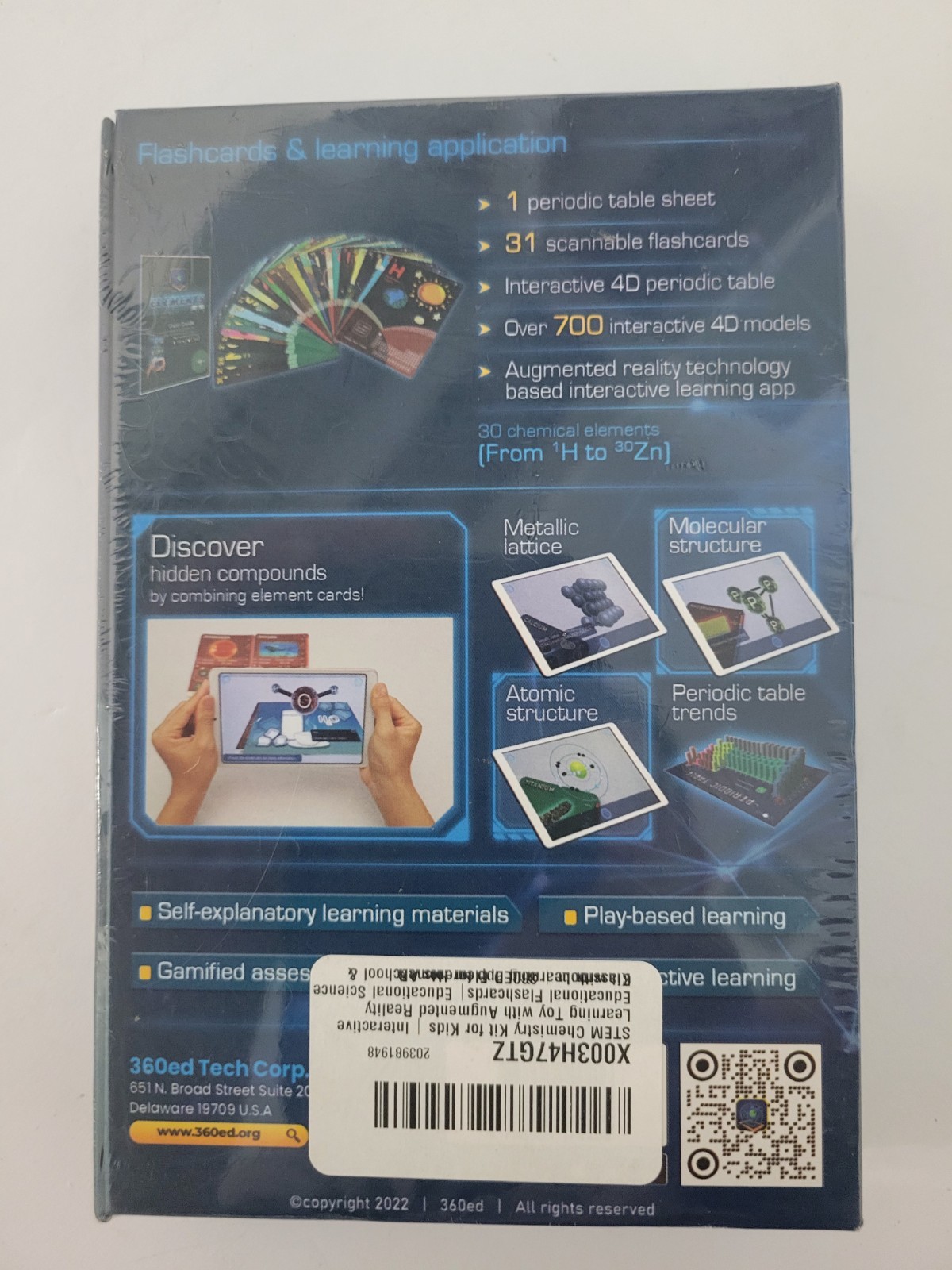 360ed Elements AR Flashcards & Learning App Chemistry Learning Kit