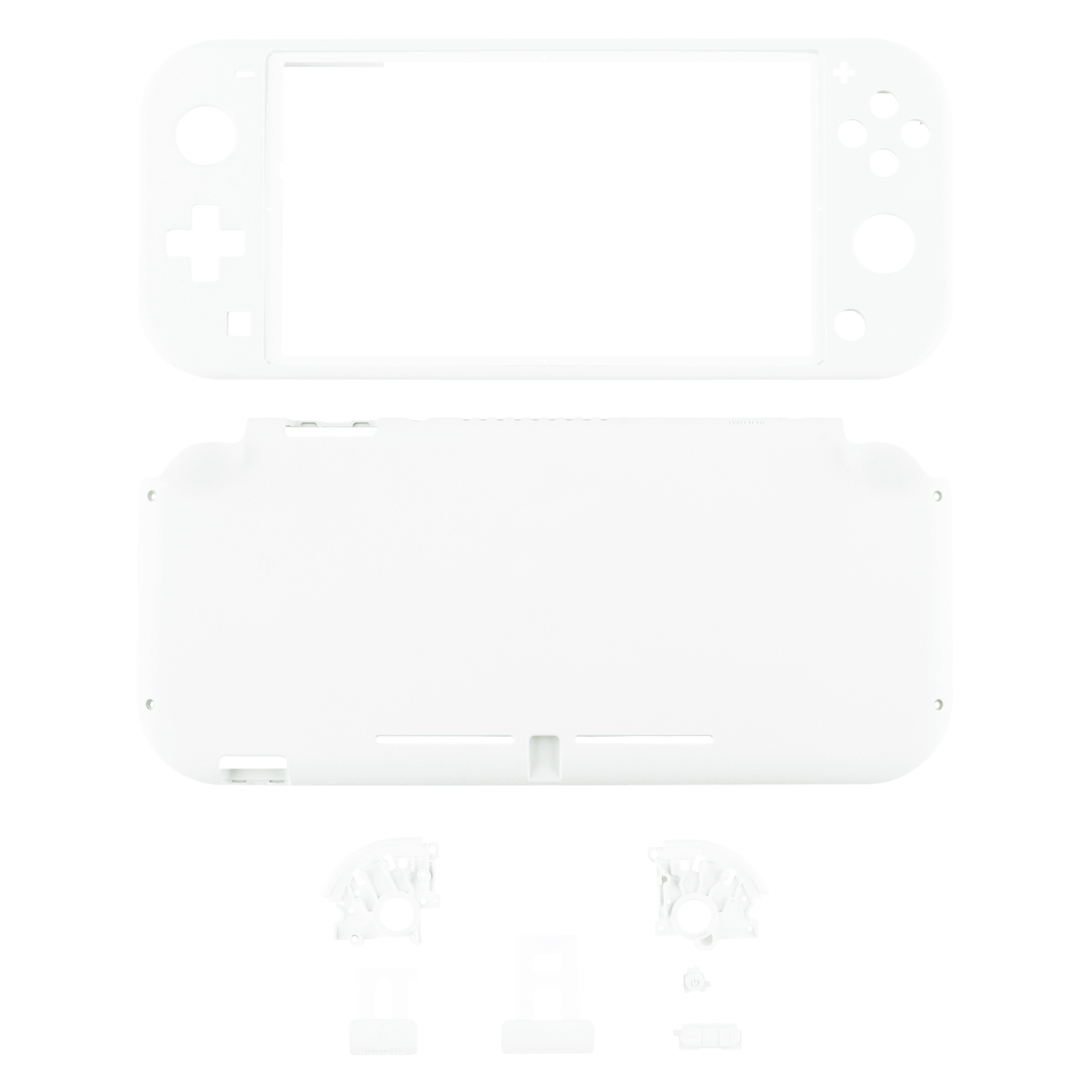 For Nintendo Switch Lite Front & Bottom Shell Screen Protector Buttons Set White
