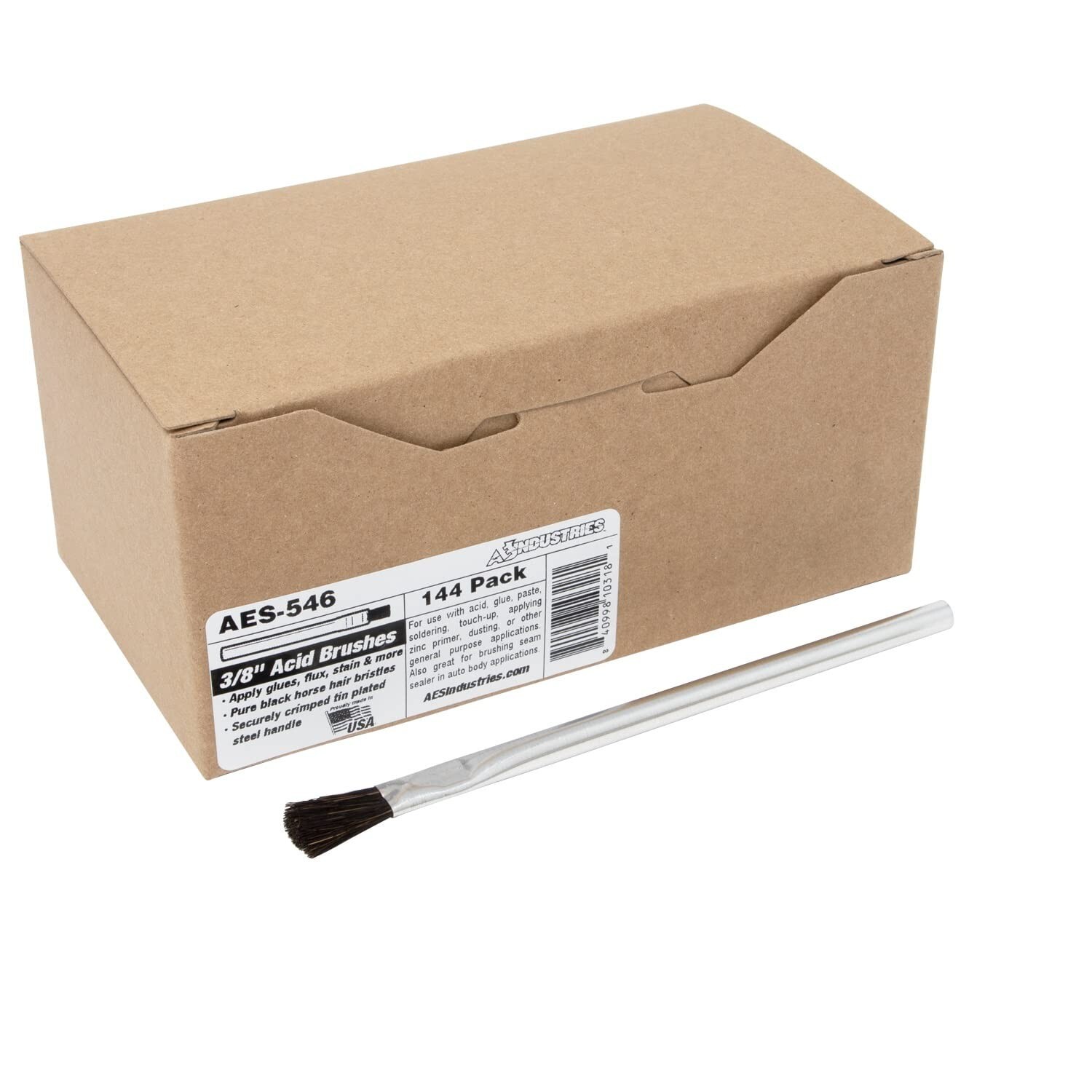 AES Industries 546 Acid Brush 6 in OAL 3/8 in Brush