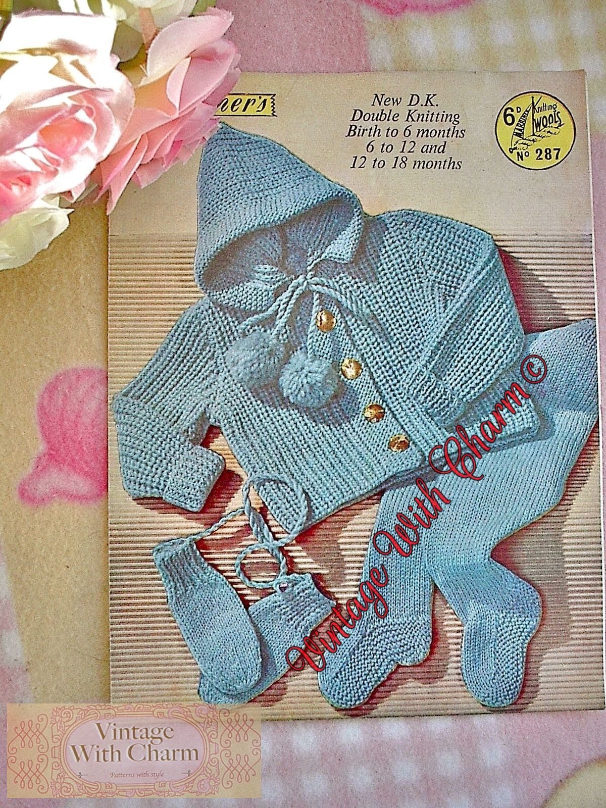 Vintage Knitting Pattern Baby's "Eskimo" Pram Set 3 Sizes. JUST £1.99