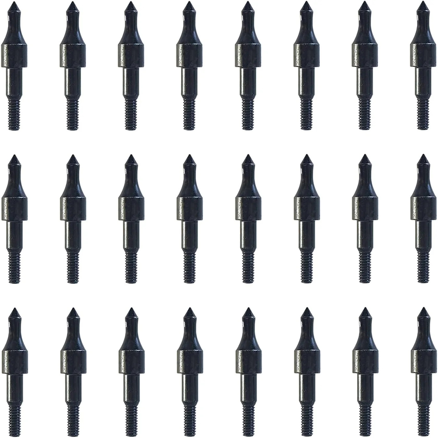 Pack of 24 Black Screw-in Archery Field Points Arrow for Target Practice Shootin