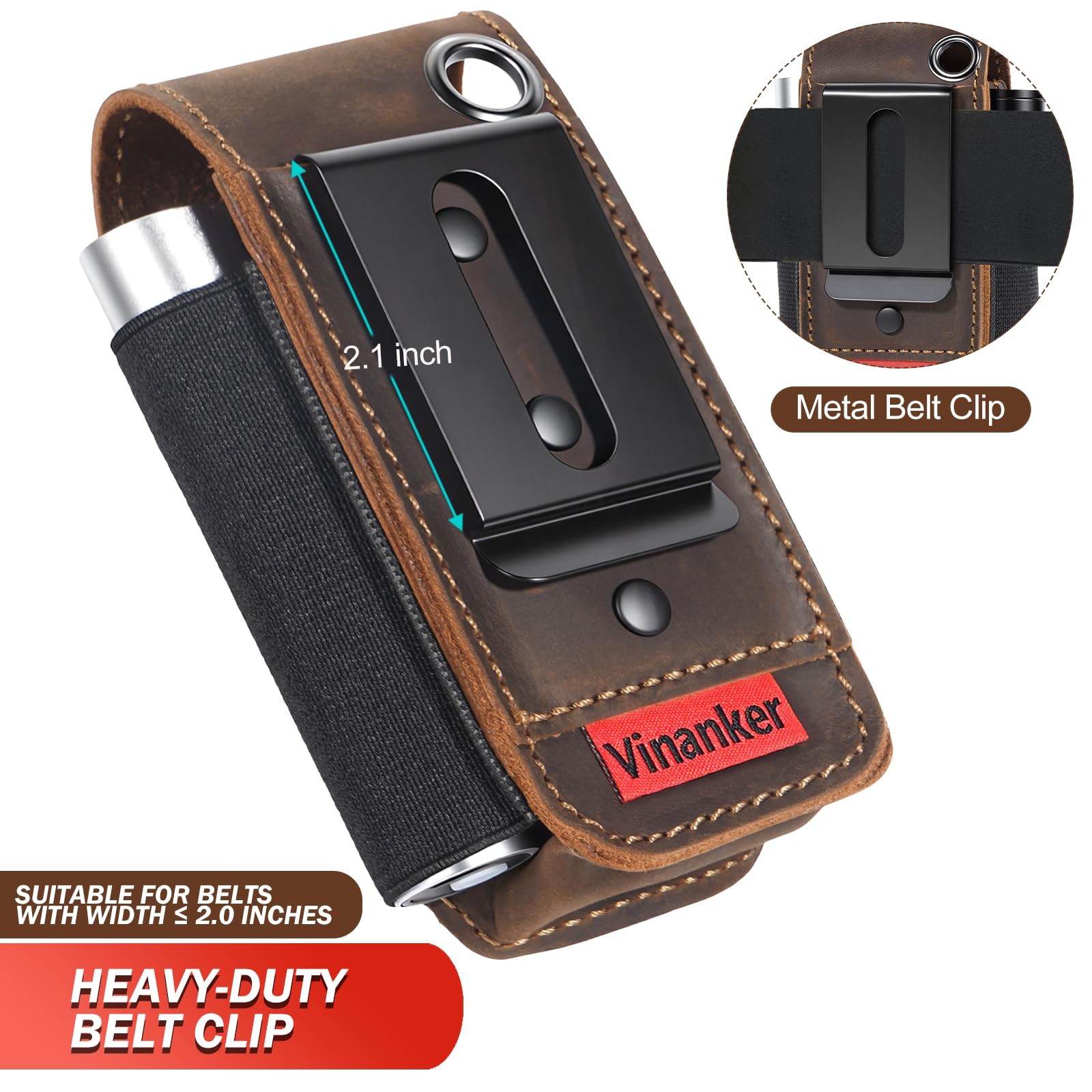 Genuine Leather Pouch for Leatherman Multi-Tool Kit, Darkbrown