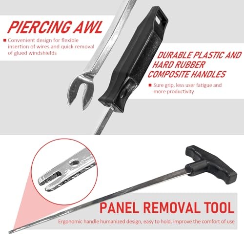 9Pcs Windshield Removal Tool Kit for Classic Vintage Car, Molded Windscreen
