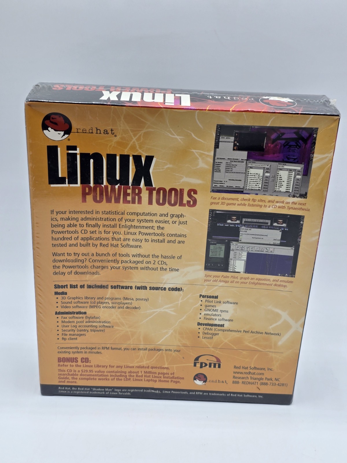 Red Hat Linux Power Tools Factory Sealed Big Box PC Software Sybex Vintage 1999