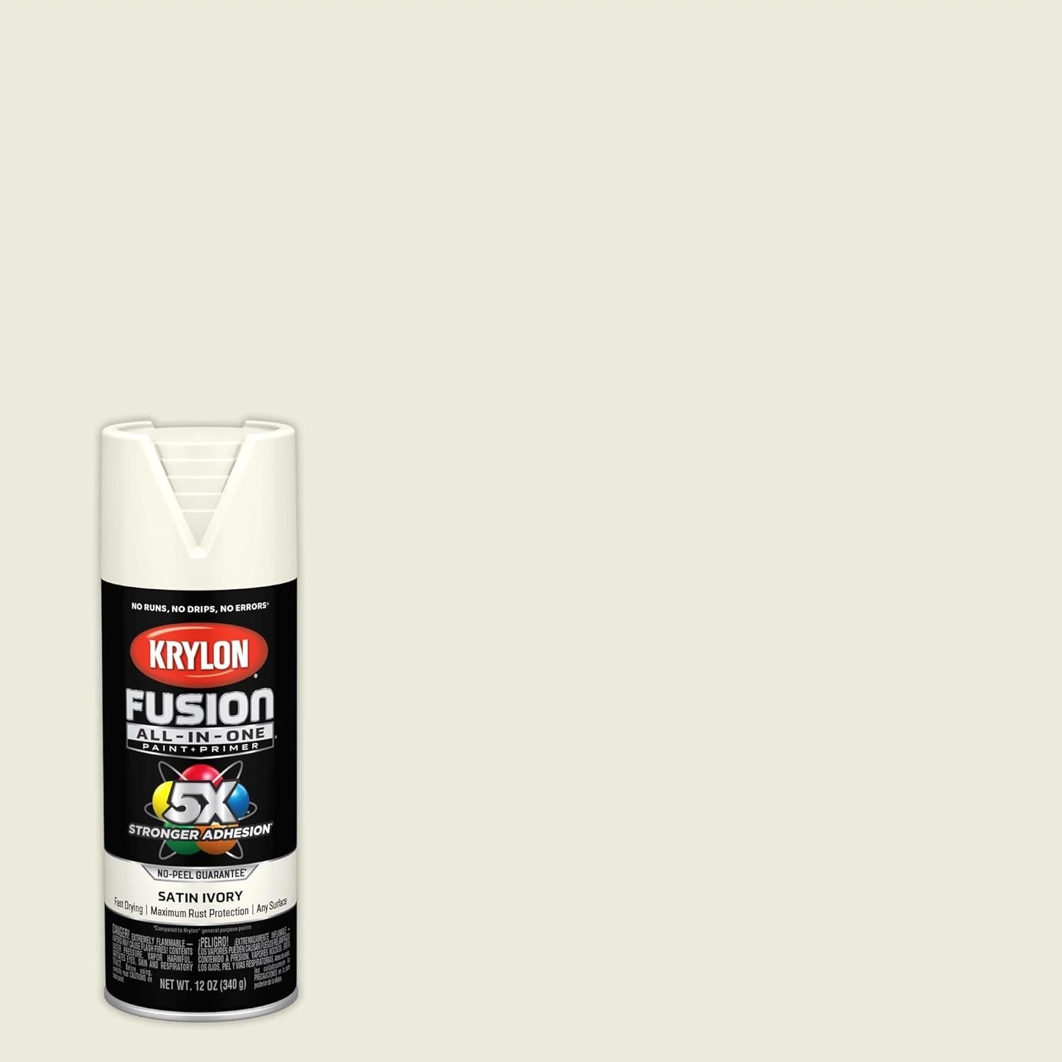 Versatile 12 oz Satin Ivory Spray Paint - Rust Resistant, Ideal for All Surfaces