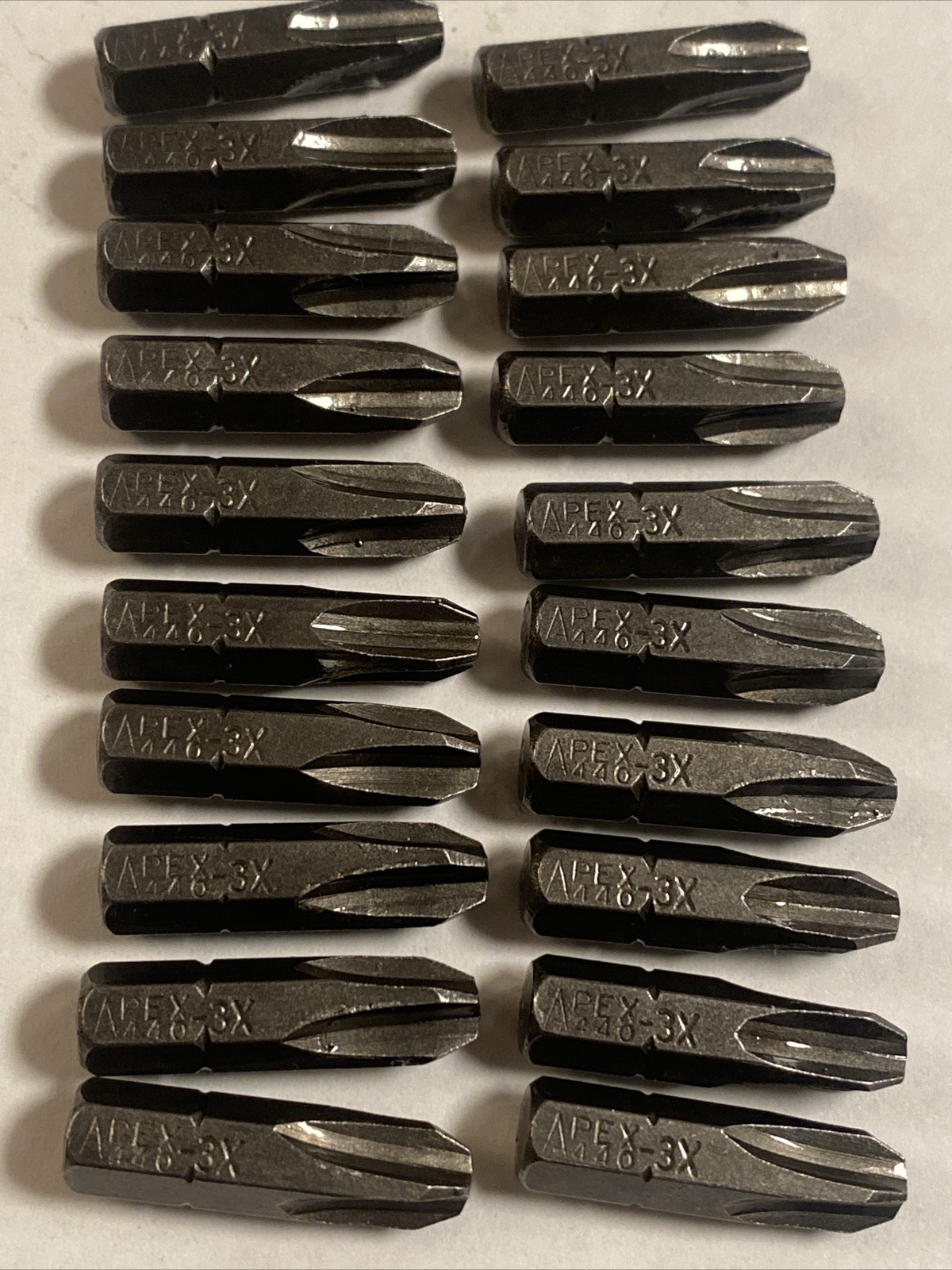 (20) 440-3X Apex 1/4'' Phillips #3 Hex Insert Bits , Free Shipping!!!