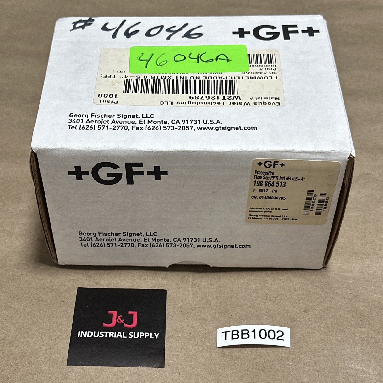 BRAND NEW- Georg Fischer 198.864.513 ProcessPro Flow Sensor PPTI IntLoFi 0.5-4”