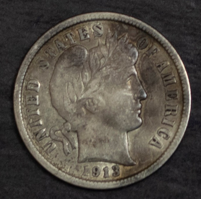 1913 Barber Dime Near XF.........Lot 6310