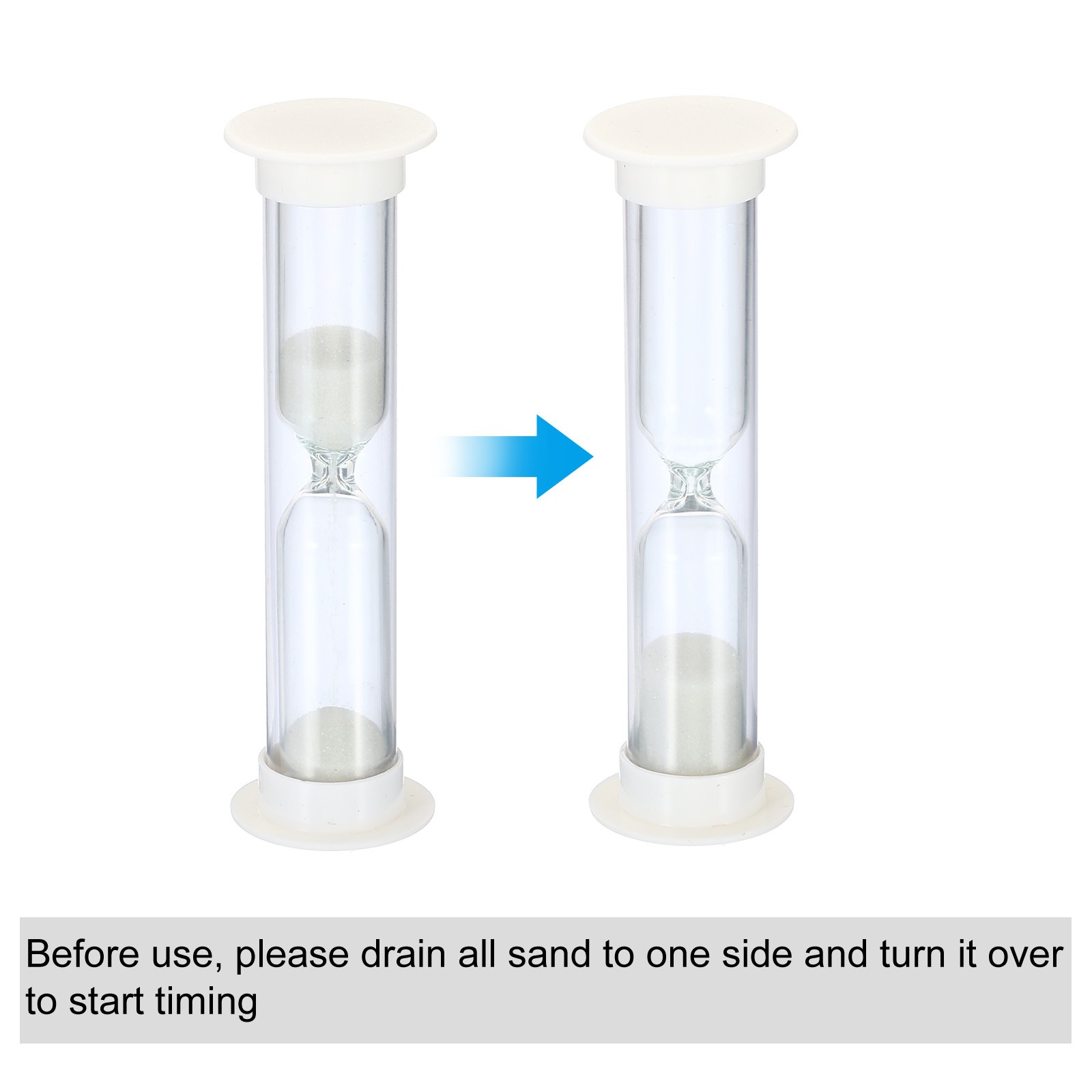 1 Minute Sand Timer, 4Pcs Small Sandy Clock, Count Down Sand Glass White