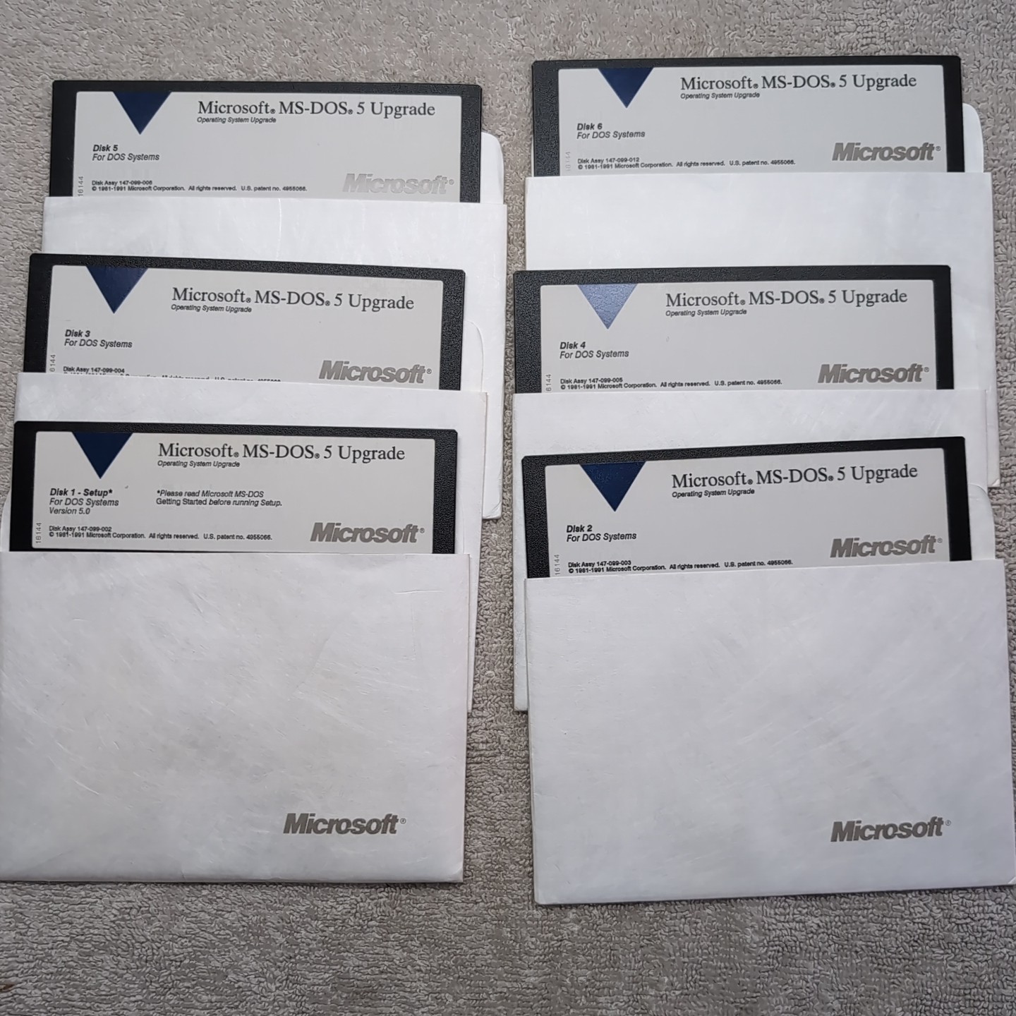 Microsoft MS-DOS 5 Upgrade 5.25" Floppy Floppies 1991