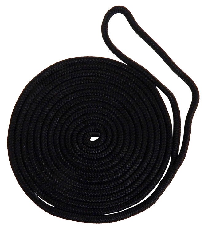 Buccaneer Rope Company 30-04435 5/8 inch x 35 ft. Black Double Braid Dock Line