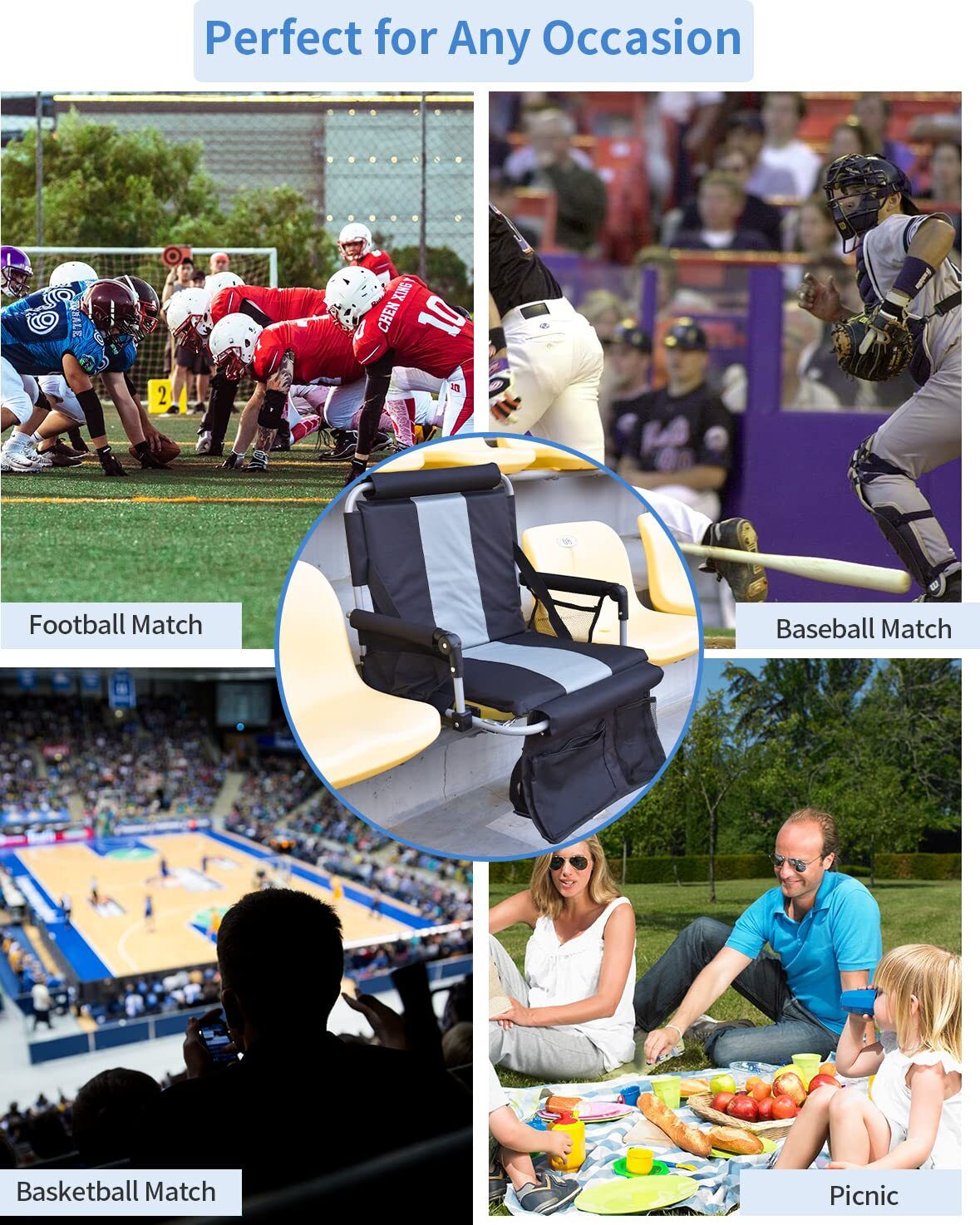 Stadium Seats for Bleachers with Back Support Bleacher Seats with Backs and C...