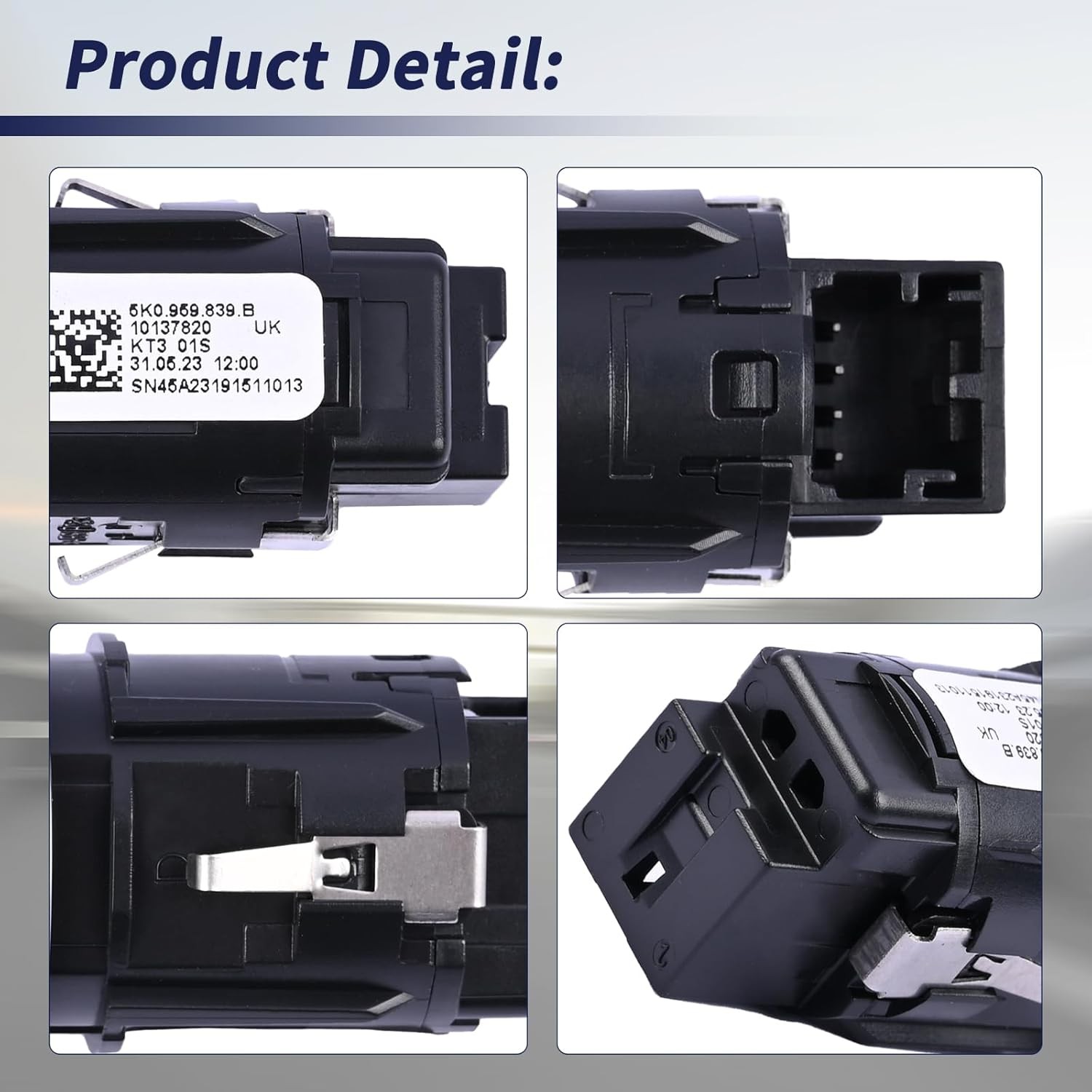 5K0959839 Engine Ignition Start Stop Switch Button Compatible with VW Eos Golf