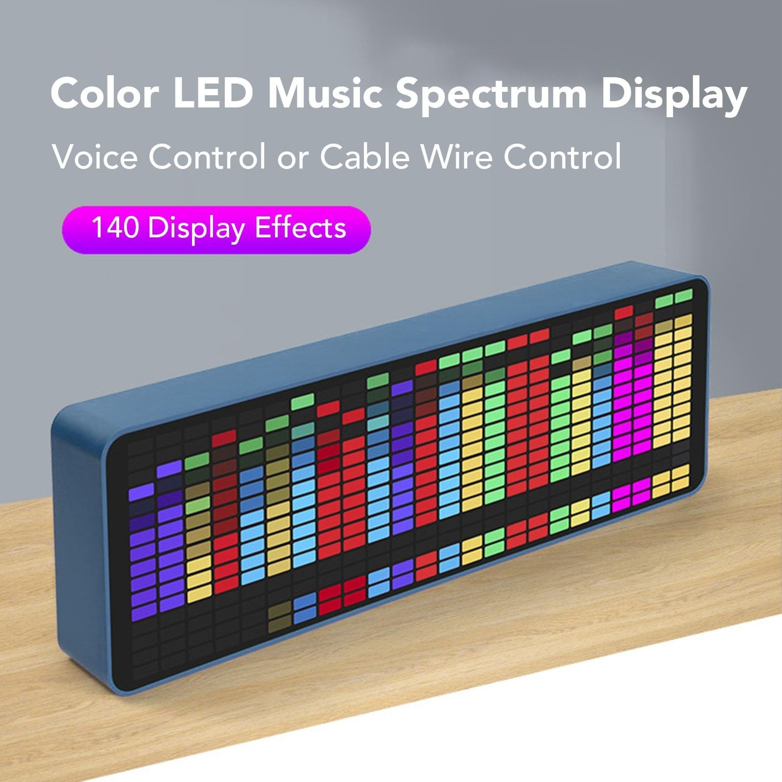 LED Audio Visualizer 16x24 Analyzer Equalizer Display 20 Dynamic Modes 7 Colo...