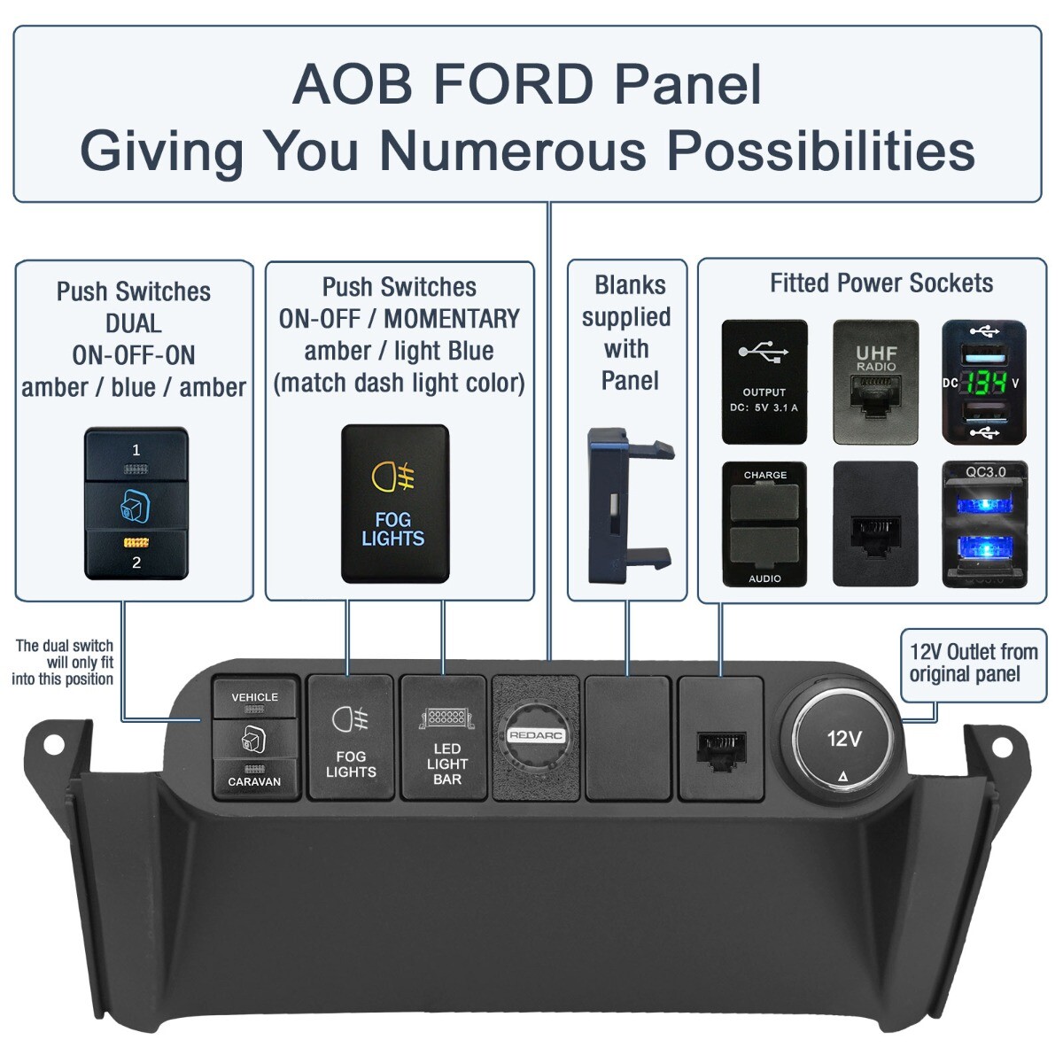 Switch Panel Switch holder for FORD Ranger PX2 PX MII PX3 PX MIII