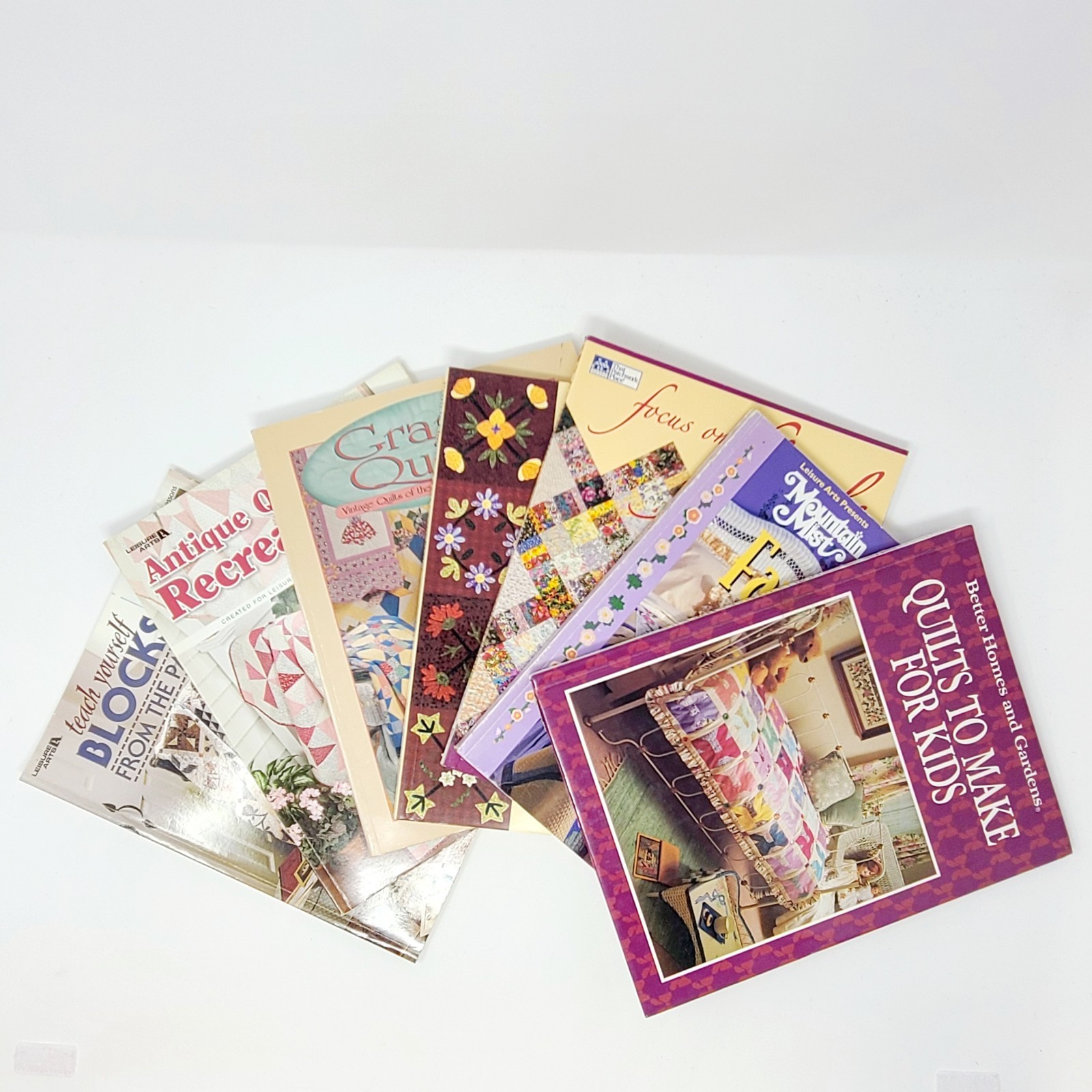 VALUE BUNDLE: 7 QUILTING Books Granny Quilts Prairie Flower Antique Blocks Kids