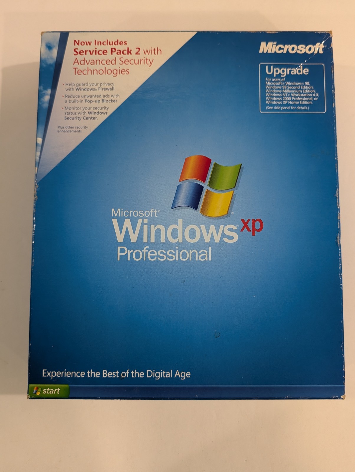 Microsoft Windows XP Professional Version 2002 Service Pack 2 Upgrade CD Big Box