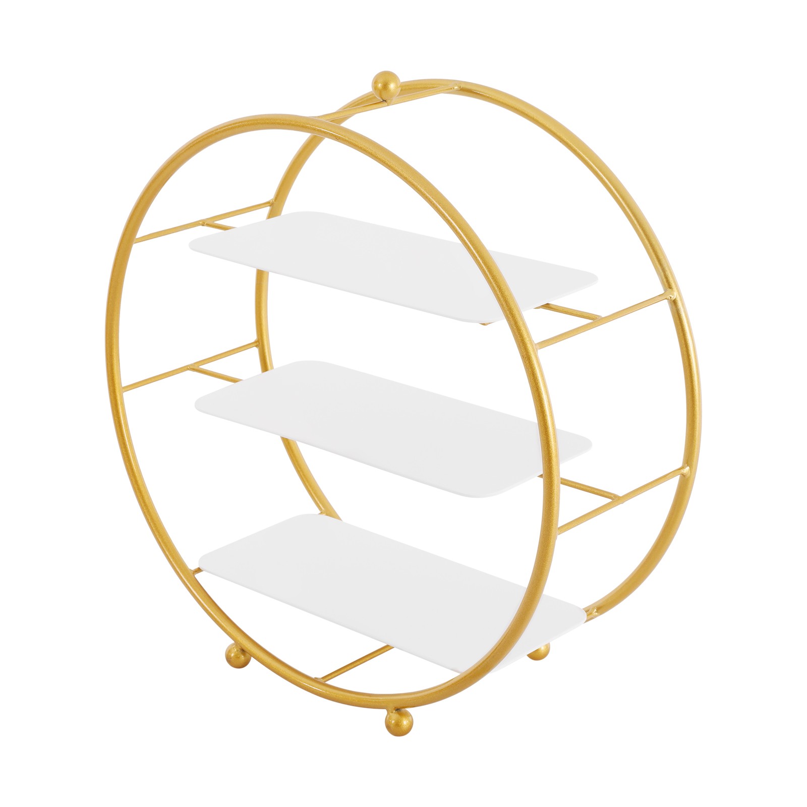 2 Pcs 3 Tier Gold Metal Tiered Cupcake Stand Circle Cupcake Holder Stand