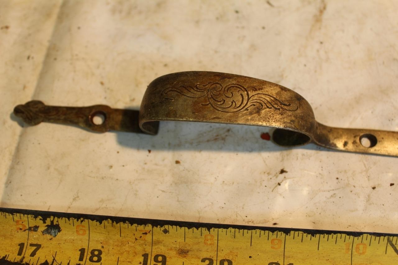 ANTIQUE ENGRAVED Brass TRIGGER GUARD Black Powder Percussion Pistol/Rifle