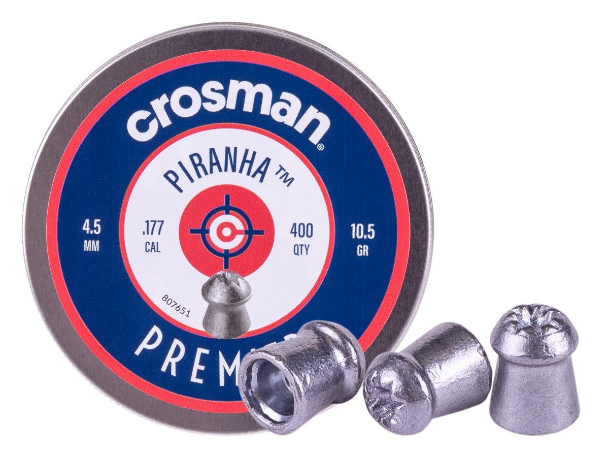 CROSMAN Premier 400 Count PIRANHA Hollow Point 4.5mm .177 Caliber Airgun Pellets