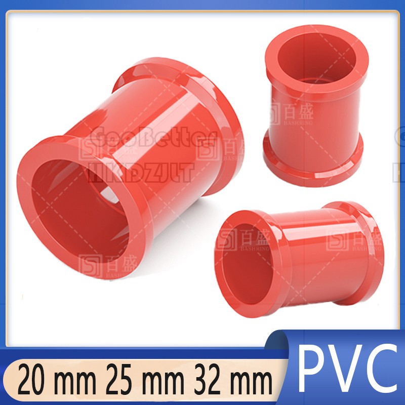 PVC Direct Pipe Fitting Straight Joint Water Pipe Socket Coupling Red 20 - 32 mm