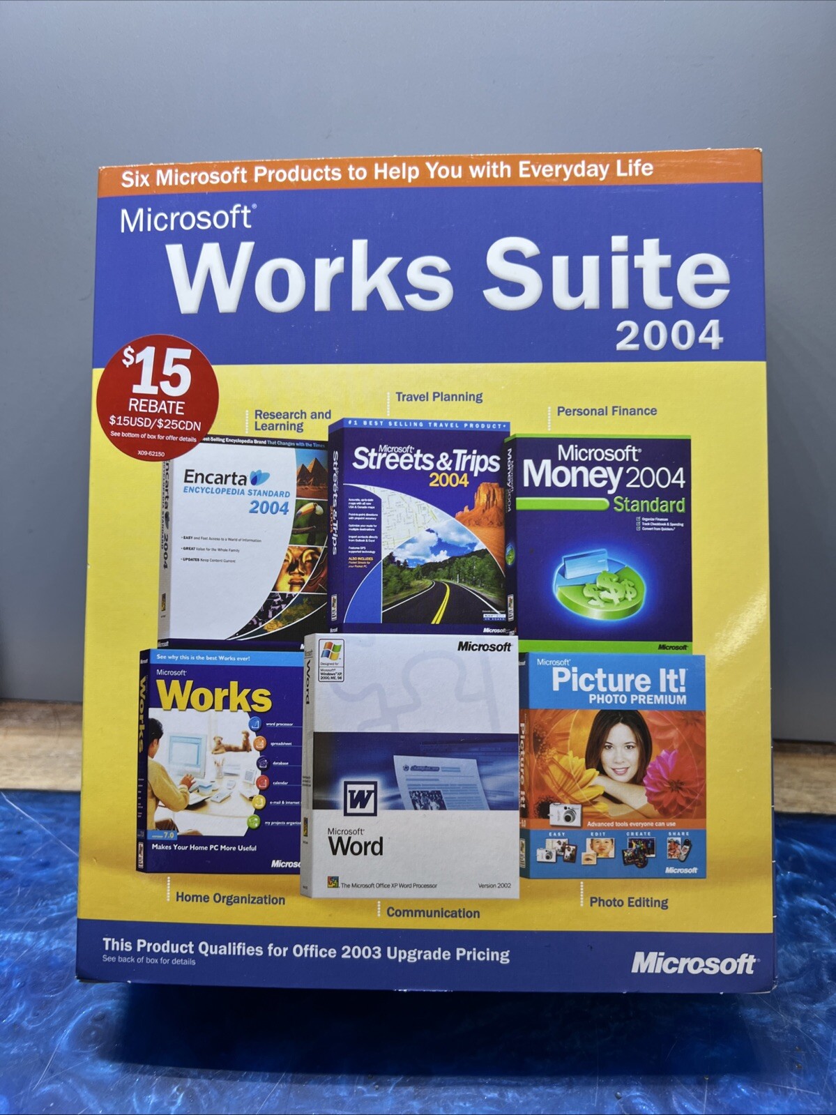 Microsoft Works Suite 2004 Software - Win 98/98SE/2000 Pro SP2/Me/XP New Sealed