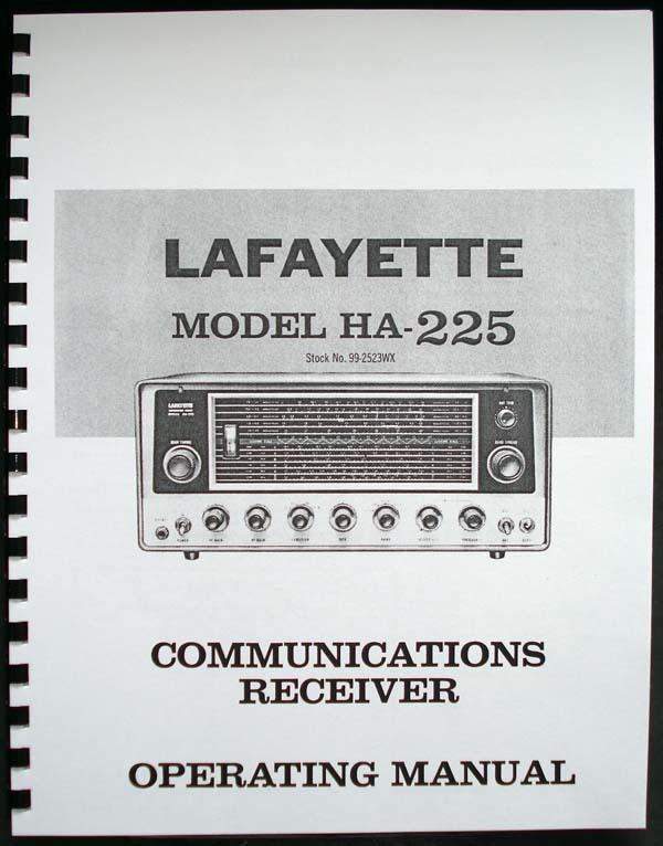 Lafayette HA225 HA-225 Communications Receiver Operating Manual